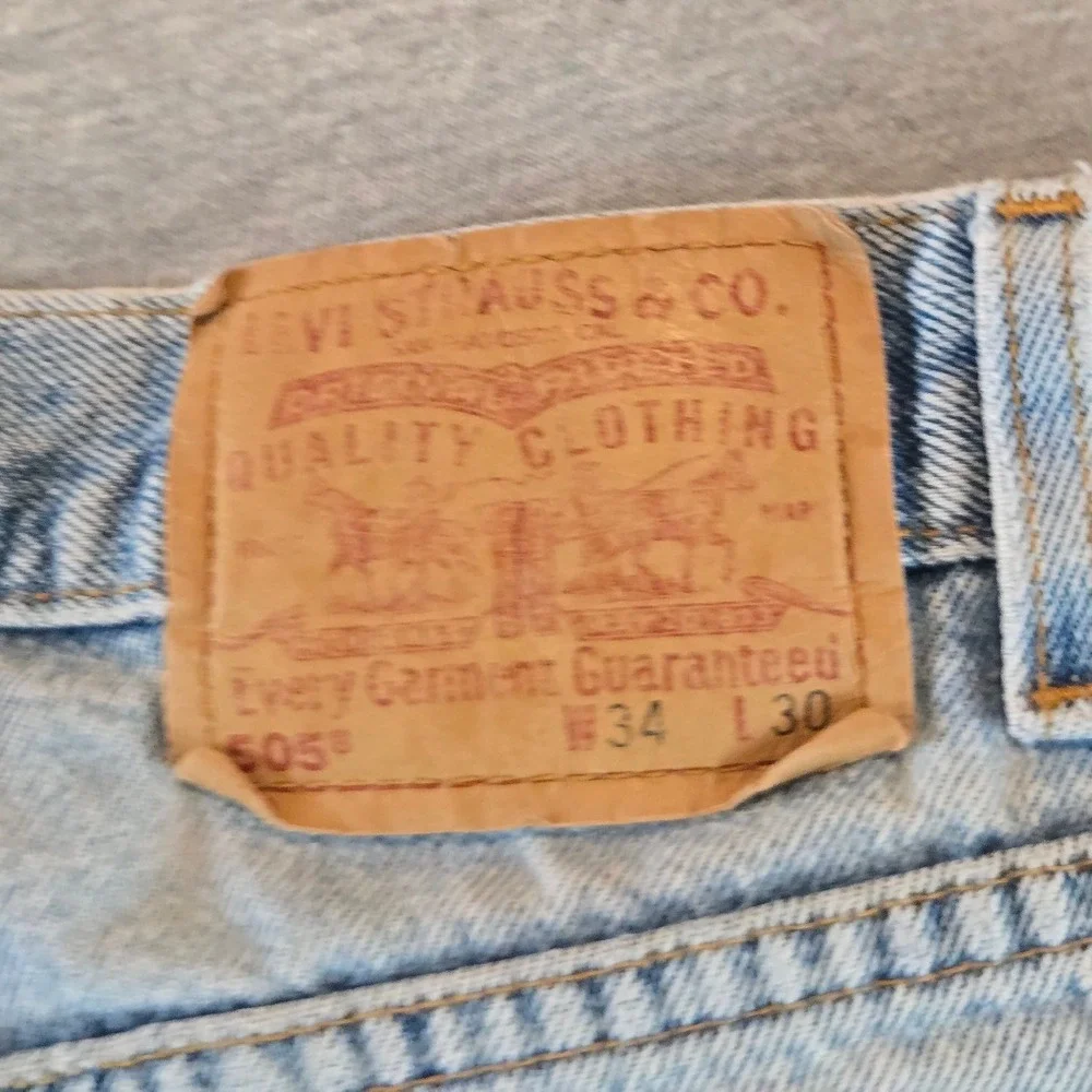 Vintage‎ Levi's 505 Jeans Mens W34 L30 Light Wash 1999 Straight Distressed 90s
